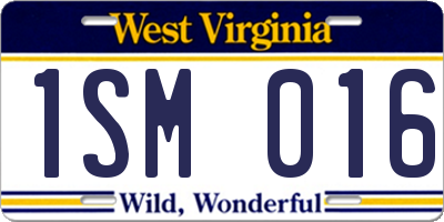 WV license plate 1SM016
