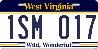 WV license plate 1SM017