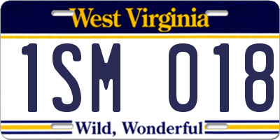 WV license plate 1SM018