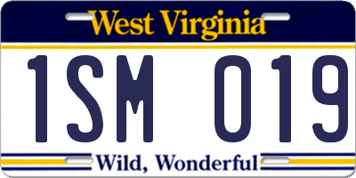 WV license plate 1SM019