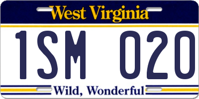 WV license plate 1SM020
