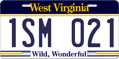 WV license plate 1SM021