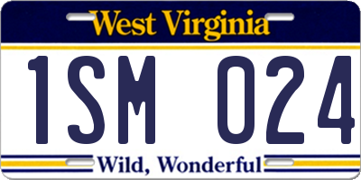 WV license plate 1SM024
