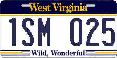WV license plate 1SM025