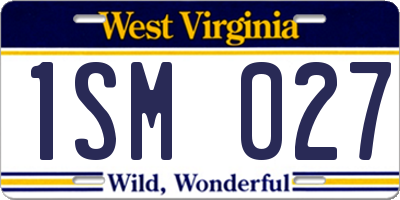 WV license plate 1SM027