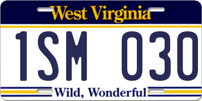 WV license plate 1SM030