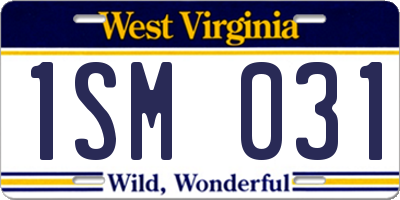 WV license plate 1SM031
