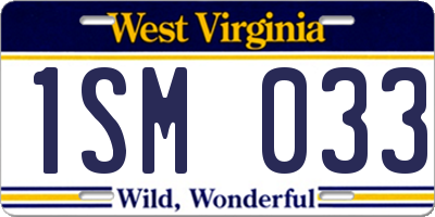 WV license plate 1SM033
