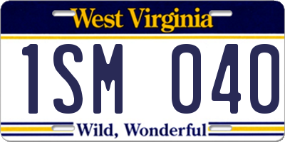 WV license plate 1SM040