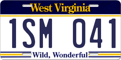 WV license plate 1SM041