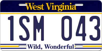 WV license plate 1SM043