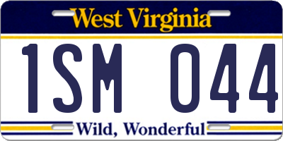 WV license plate 1SM044