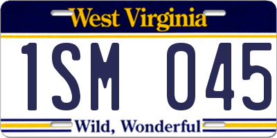 WV license plate 1SM045