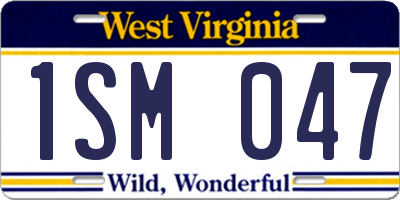 WV license plate 1SM047