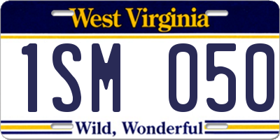 WV license plate 1SM050