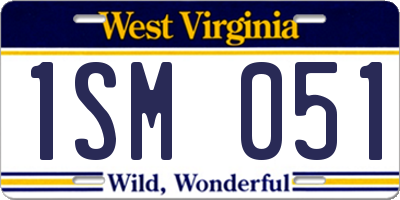 WV license plate 1SM051