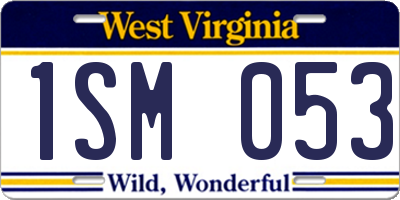 WV license plate 1SM053