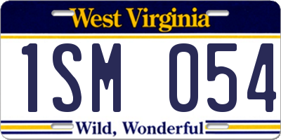 WV license plate 1SM054