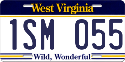 WV license plate 1SM055