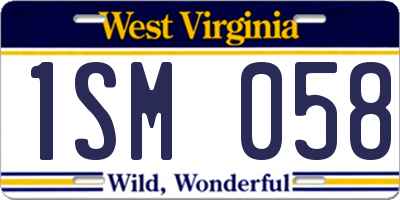 WV license plate 1SM058