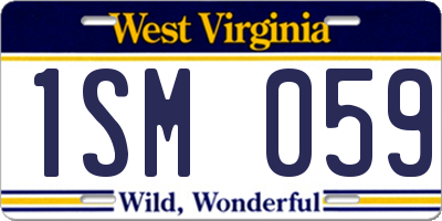 WV license plate 1SM059