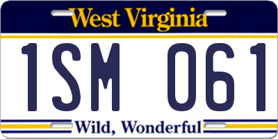 WV license plate 1SM061
