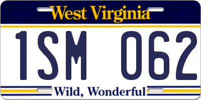 WV license plate 1SM062