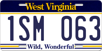 WV license plate 1SM063