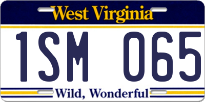 WV license plate 1SM065