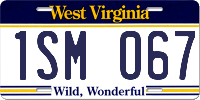 WV license plate 1SM067