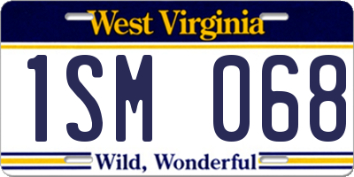 WV license plate 1SM068