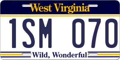 WV license plate 1SM070