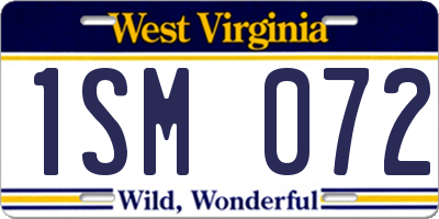 WV license plate 1SM072