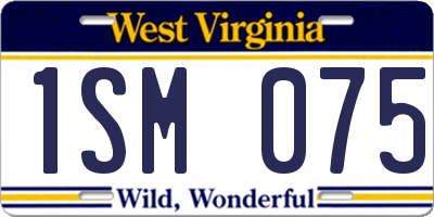 WV license plate 1SM075