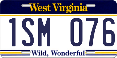 WV license plate 1SM076