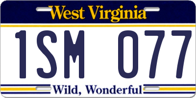WV license plate 1SM077