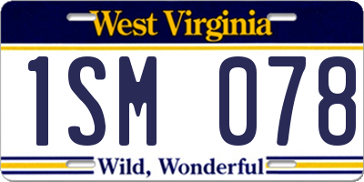 WV license plate 1SM078