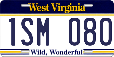 WV license plate 1SM080