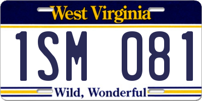 WV license plate 1SM081