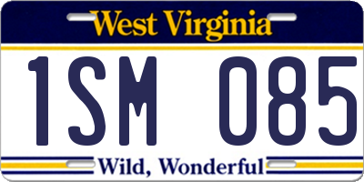 WV license plate 1SM085