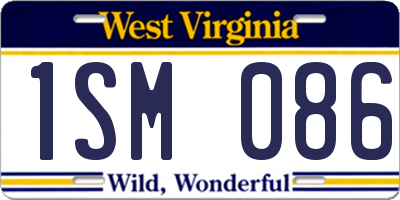 WV license plate 1SM086