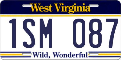 WV license plate 1SM087
