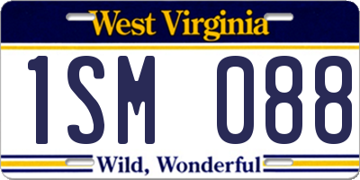 WV license plate 1SM088