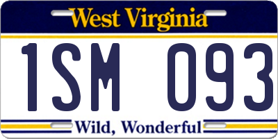 WV license plate 1SM093