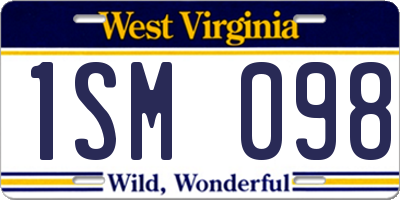 WV license plate 1SM098