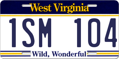 WV license plate 1SM104
