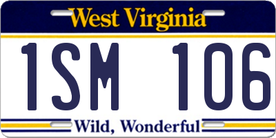 WV license plate 1SM106