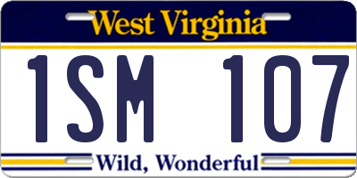 WV license plate 1SM107