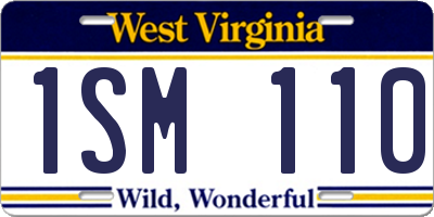 WV license plate 1SM110