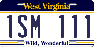 WV license plate 1SM111